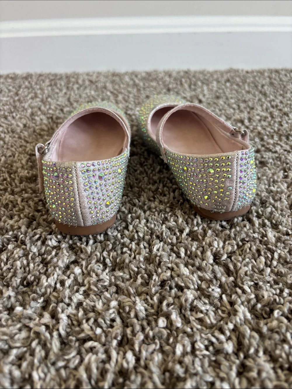 Kelly & Katie Blush Sparkle Mary Jane Flats for Girls